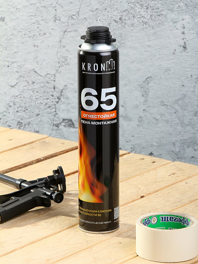 Пена монтажная Kronbuild, B1, 65 л, 850 г, огнестойкая, FPFB1