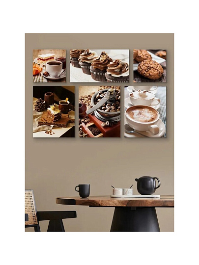 Картина комплект, основа ПВХ, 114х77 см, 6 модулей, S-0737