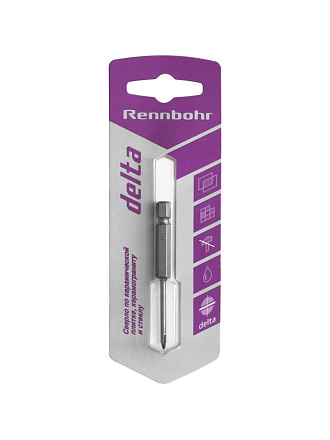 Сверло по стеклу и керамике, Rennbohr, Delta, диаметр 4 мм, шестигранник, 676004