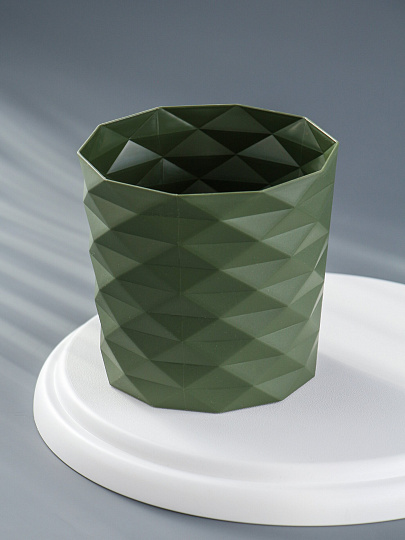 Кашпо пластик, 1.5 л, 14х13 см, теплая хвоя, La Decoro, Диамант, КШ-1803