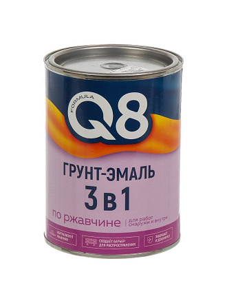 Грунт-эмаль Formula Q8, по ржавчине, алкидная, черная, 0.8 кг