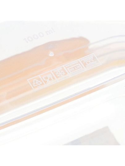 Контейнер пищевой пластик, 1 л, 17х13х10 см, прямоугольный, воздухонепроницаемый, 30862