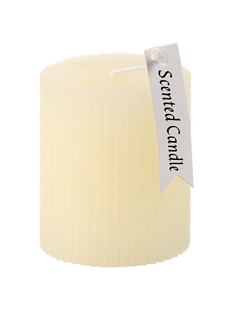 Свеча декоративная, 7х6 см, цилиндр, белая, Грани, парафин, А030169