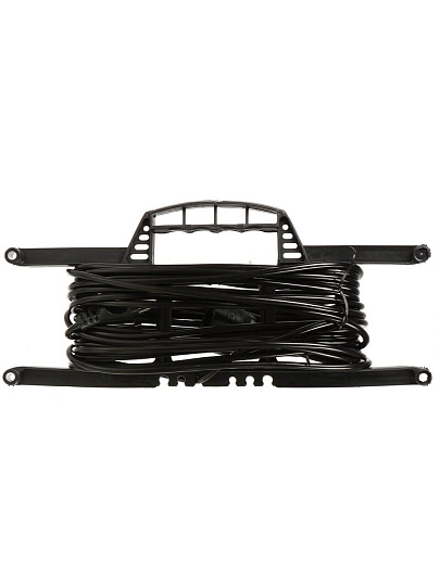 Удлинитель на рамке, 1 гнездо, 10 м, ПВС, 2х0.75 мм², без заземления, пластик, черный, Jett, 157-110