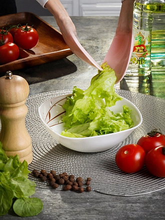 Салатник стеклокерамика, квадратный, 14х5 см, 0.4 л, Орфей, Daniks, FFW-65-130303/291903/NFW65T