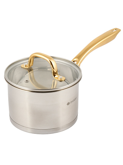 Кастрюля нерж, 1.9 л, с крыш, крыш стекло, Daniks, Лайнс, индукц, SD-072-16S