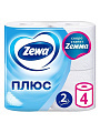 Туалетная бумага Zewa, 2 слоя, 4 шт, 23 м, с втулкой, белая