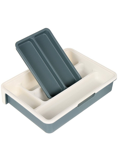 Лоток для столовых приборов 31.3х23.3х6 см, синий, Y4-6466