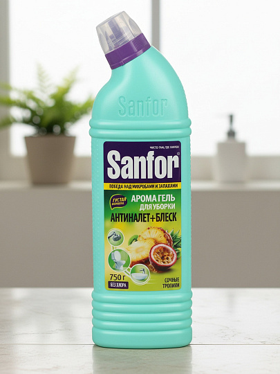 Чистящее средство для сантехники, Sanfor, Сочные тропики, гель, 750 г
