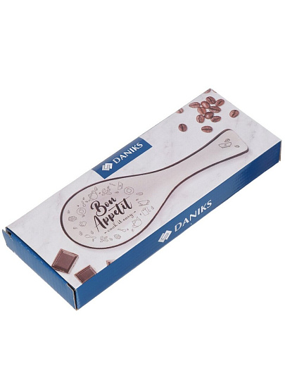 Подставка для ложки, доломит, фигурная, 24.7х9 см, Daniks, Бон Аппетит