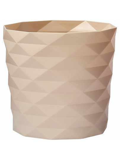 Кашпо пластик, 3 л, 17.7х17.7х16.5 см, универсальное, пудровое, La Decoro, Диамант, КШ-4639