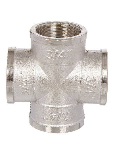 Крестовина 3/4&quot;, никель, РосТурПласт