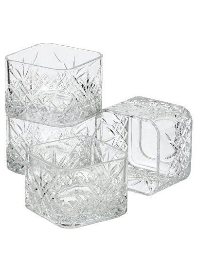 Салатник стекло, квадратный, 4 шт, 0.235 л, Timeless, Pasabahce, 530240