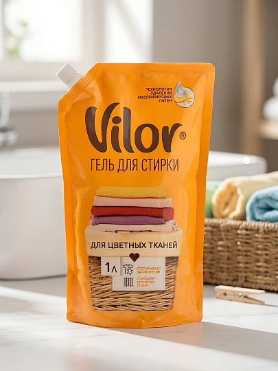 Гель для стирки Vilor, 1 л, для цветных тканей, Color