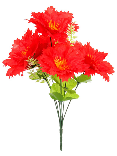 Цветок искусственный декоративный пасхальный, Георгин, 7 головок, 35 см, в ассортименте, FY059