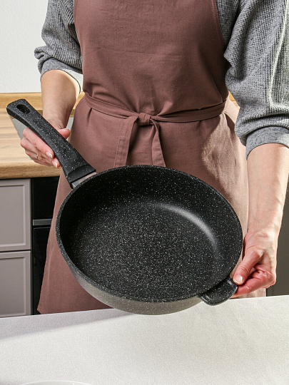 Сковорода литой алюминий, 28 см, антипригарное покрытие, Горница, Гранит Induction, пластиковая ручка, индукция, Ис2851аг