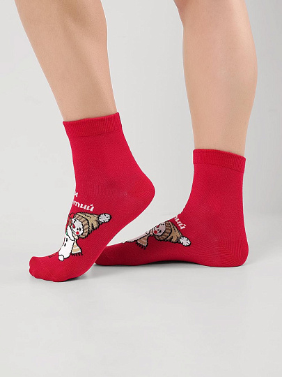 Носки для женщин, Clever, НГ, красные, р. 23, Д2565