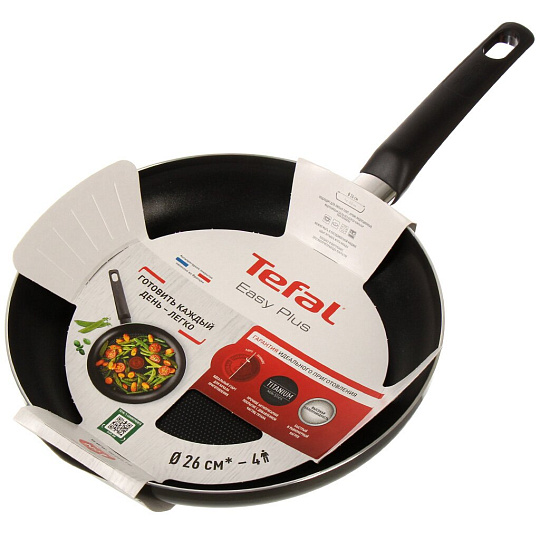 Сковорода алюминий, 26 см, антиприг, Tefal, Easy plus, 042 37 124