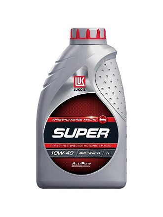 Масло моторное полусинтетическое, 10W40, Лукойл, Супер, 1 л, 19191