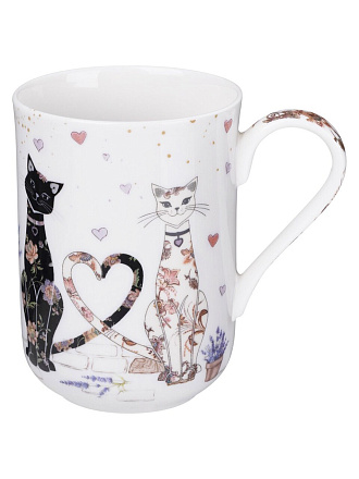 Кружка фарфор, 330 мл, Лавандовые коты, Lefard, 425-177