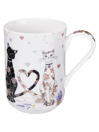 Кружка фарфор, 330 мл, Лавандовые коты, Lefard, 425-177
