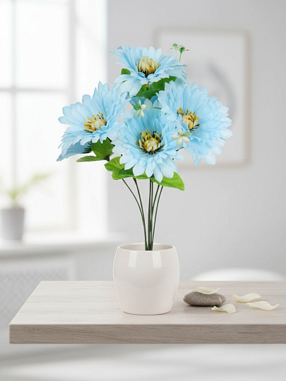 Цветок искусственный декоративный пасхальный, Гербера, 7 головок, 40 см, в ассортименте, FY072