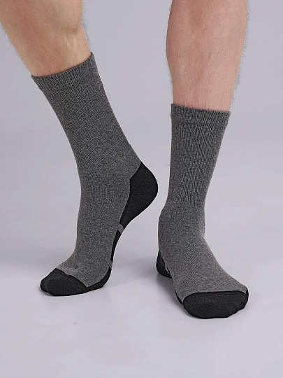 Носки для мужчин, хлопок, Clever, темно-серые, р. 29, термо плюш, Т104П