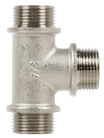 Тройник 3/4'', ш-ш-ш, никель, инд уп, РосТурПласт