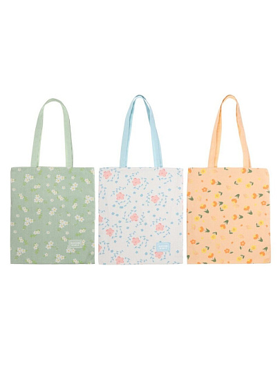 Сумка 34х40 см, двусторонний, цветы и листья, Vetta, 467-266