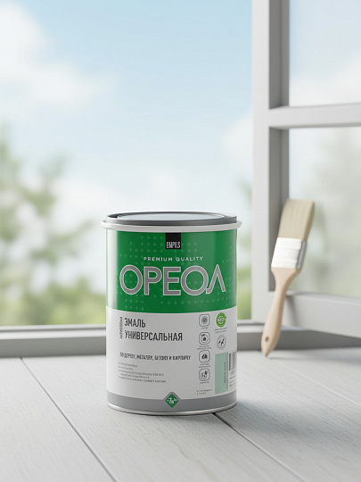 Эмаль Ореол, для внутренних и наружных работ, акрил, глянцевая, ментол, 1 кг