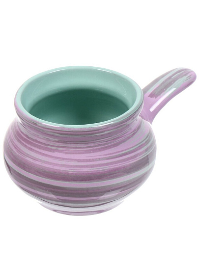 Кокотница керамика, 7 см, 0.25 л, круглая, Борисовская керамика, Лаванда Новарусса, ЛАВ00014325