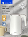 Чайник электрический Daniks, 2818C, белый матовый, 1.5 л, 1600 Вт, скрытый нагревательный элемент, пластик