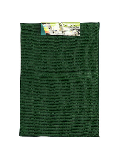 Коврик для ванной, антискользящий, 0.6х0.9 м, полиэстер, темно-зеленый, Макарон, AI-2303003