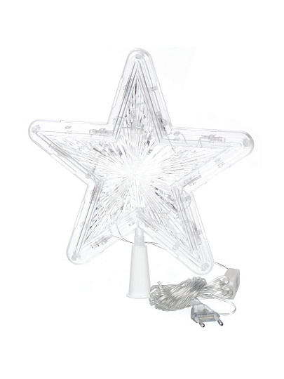 Гирлянда Звезда, желтая, пластик, на верхушку ели 22см, LED, Y4-7555-2