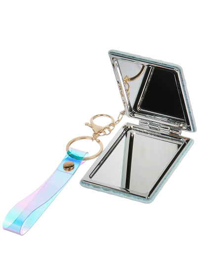 Зеркало карманное, 6.2х8.5 см, с брелоком, в ассортименте, Y4-11525