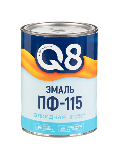 Эмаль Formula Q8, ПФ-115, алкидная, глянцевая, черная, 0.9 кг