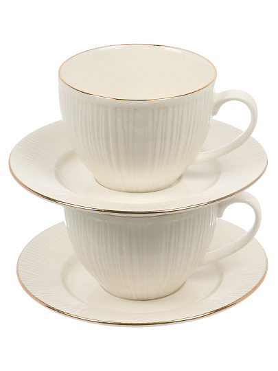 Чайная пара фарфор, 4 предмета, на 2 персоны, 290 мл, Jewel, Шармель, ПС0021-33