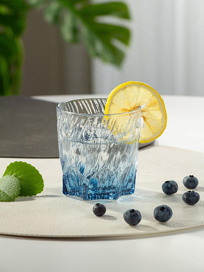 Стакан 230 мл, стекло, Витраж, серо-голубой, Y4-9017