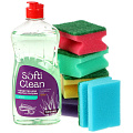 Набор для уборки Softi Clean, 500 мл, средство для мытья посуды + губки для посуды 5 шт
