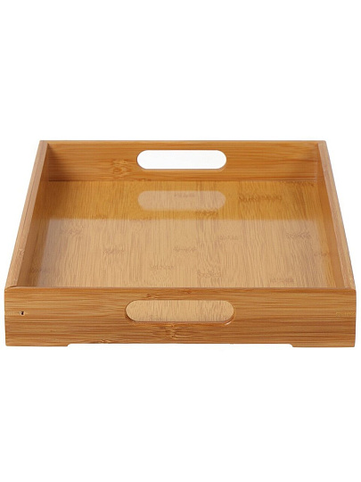 Поднос бамбук, 40х28 см, прямоугольный, с ручками, Y4-7926