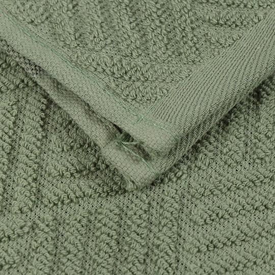 Полотенце кухонное махровое, 30х50 см, 450 г/м2, 100% хлопок, Barkas, Листопад, зеленое, Узбекистан