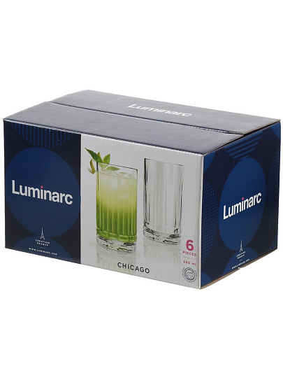 Стакан 380 мл, стекло, 6 шт, Luminarc, Чикаго, высокий, O0513
