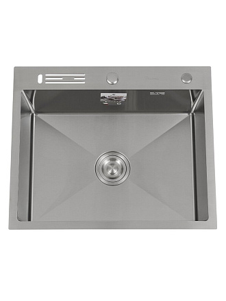 Мойка кухонная врезная, Diadonna, нержавеющая сталь, 500х600х200 мм, с PVD покрытием, сатин, DS5060