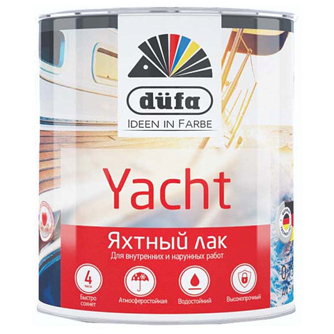 Лак Dufa, Retail Yacht, яхтный, глянцевый, алкидно-уретановый, для внутренних и наружных работ, 2 л