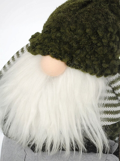 Фигурка декоративная полиэстер, Гномик, 18х11х68 см, зеленая, Y4-9516