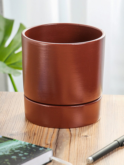 Горшок керамика, 1.8 л, шоколад, Берген № 3, 518514