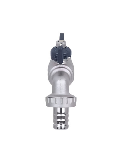 Кран водоразборный 3/4", ш-ш, латунь, со штуцером, ручка-бабочка, DN 20, AquaLink