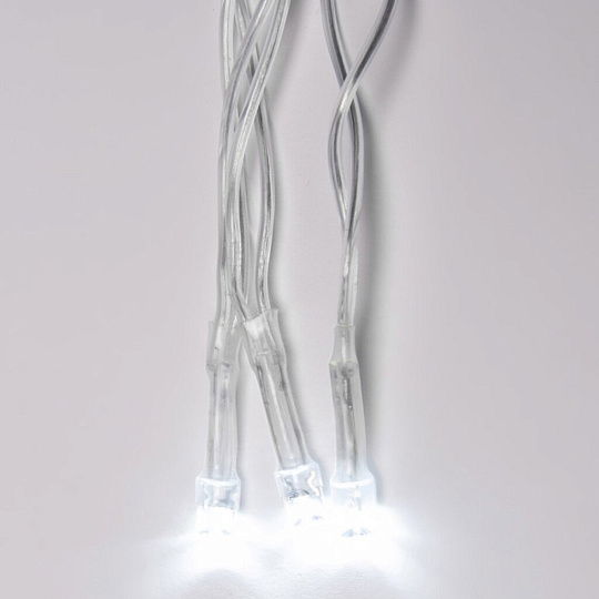 Гирлянда 240 ламп, 3х2 м, 1 режим, Занавес, Uniel, свет белый, прозрачная, на улице/в помещении, сетевая, LED, UL-00007213