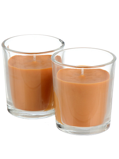 Набор свечей в стакане, 2 шт, Lumar, Корица, ароматизированные, 2х6.6х5.8 см, 902912