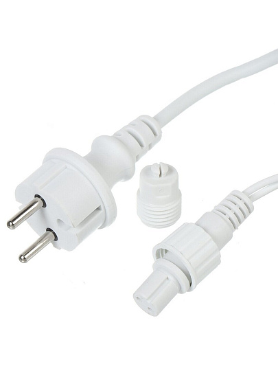 Гирлянда 120 ламп, 3х0.6 м, 1 режим, Бахрома, холодный белый свет, белая, на улице, сетевая, LED